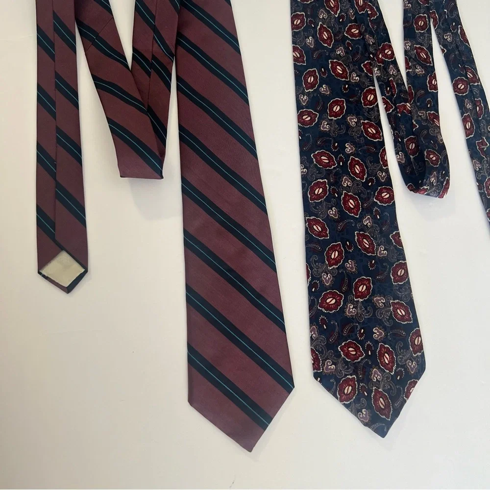 Christian Dior, All Silk, Made in USA,‎ Striped and Patterned Ties Set of 2